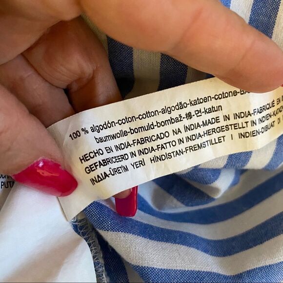 ZARA striped crisscross back shirt tunic XS - Picture 8 of 8